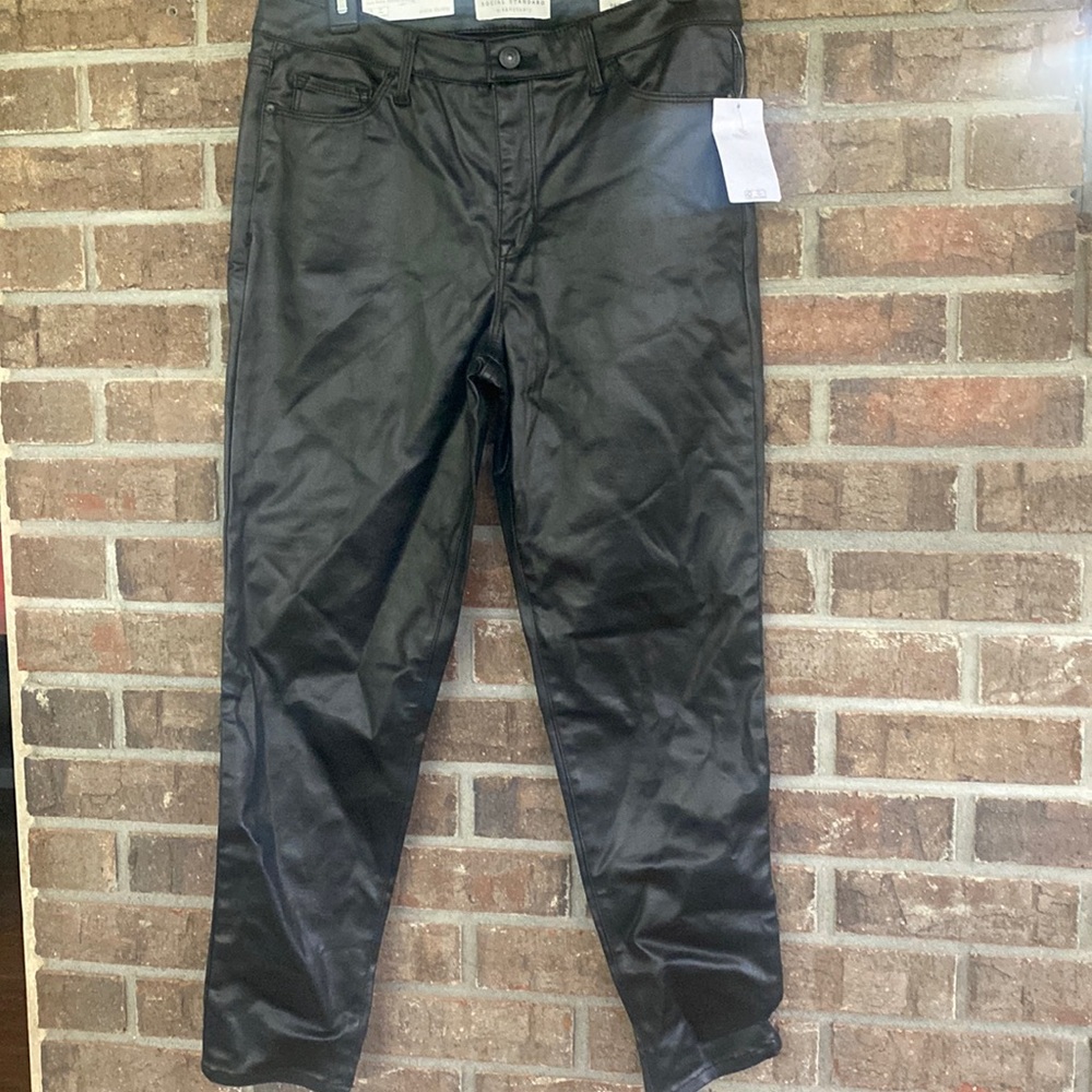Faux leather black pants by social standard by sanctuary NWT size 10